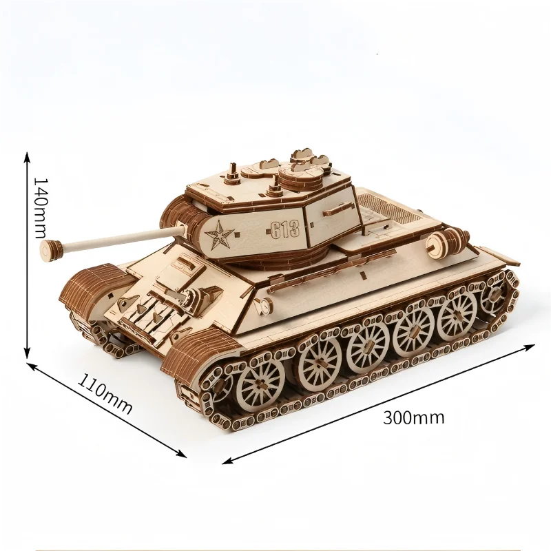 Puzzle 3D en bois char de combat T34 Puzzle 3D en bois char de combat T34