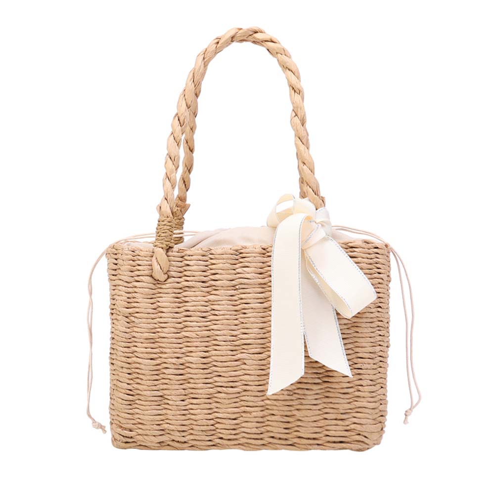 Sac en rotin simple beige Sac beige en rotin simple