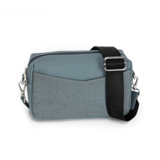 Sac en liège et cuir bleu