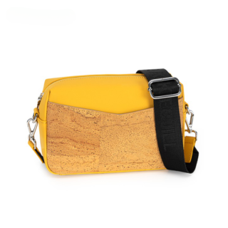 Sac en liège et cuir jaune