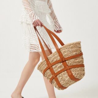 Sac en rotin fait à la main marron