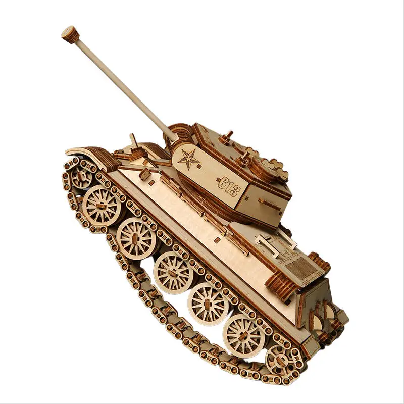 Puzzle 3D en bois char de combat T34 Puzzle 3D en bois char de combat T34