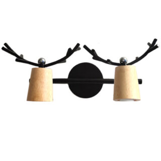 luminaire en bois cerf noir